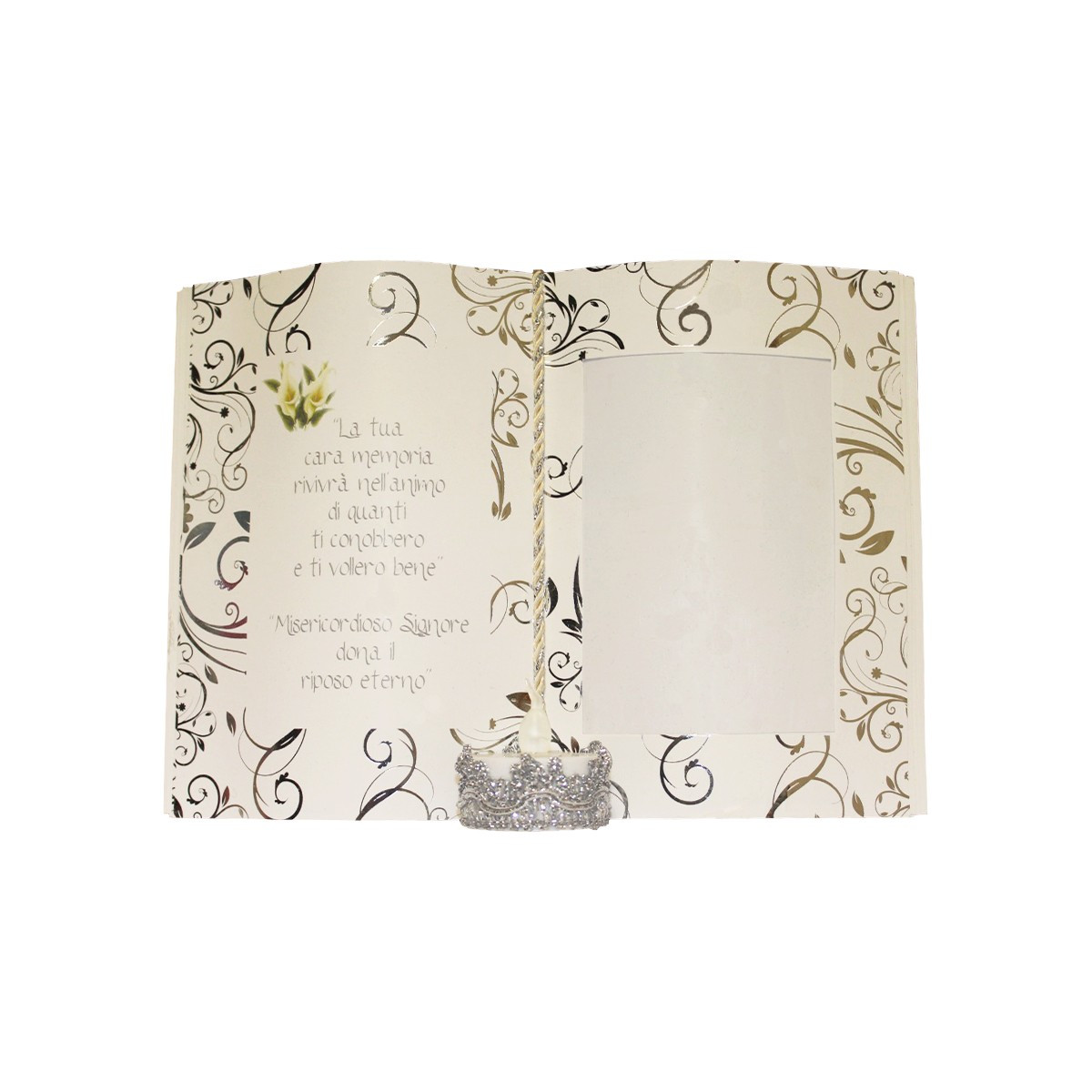 LIBRO SACRO PICCOLO CON LUMINO CALLA ARGENTO