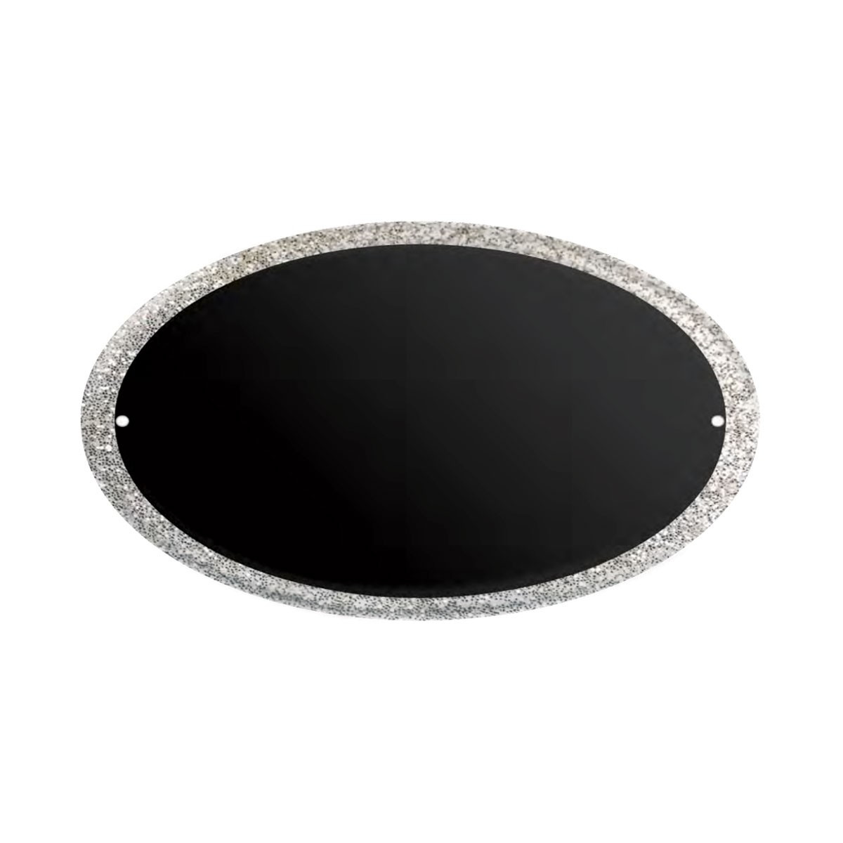 MOD.06 FONDO NERO BORDO ARG. GLITTER GERMANIA 0,8X85X145 OVALE PIATTA