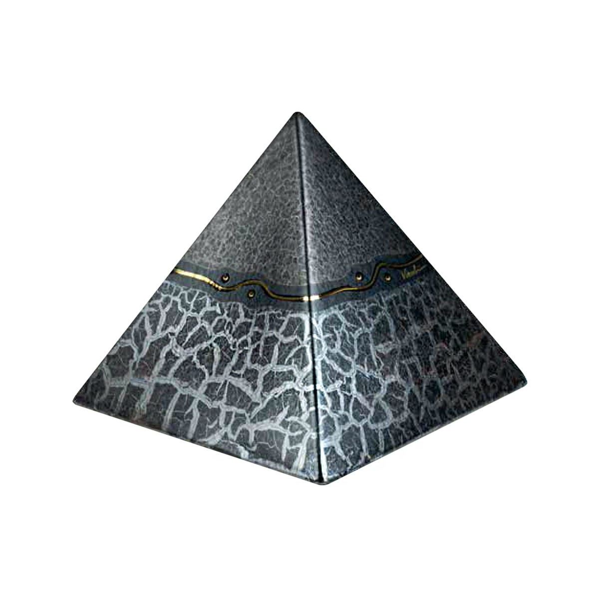 URNA CINERARIA PIRAMIDE IN CERAMICA ITALIANA 3° FUOCO CM H25X26X26 COLORE 92/3