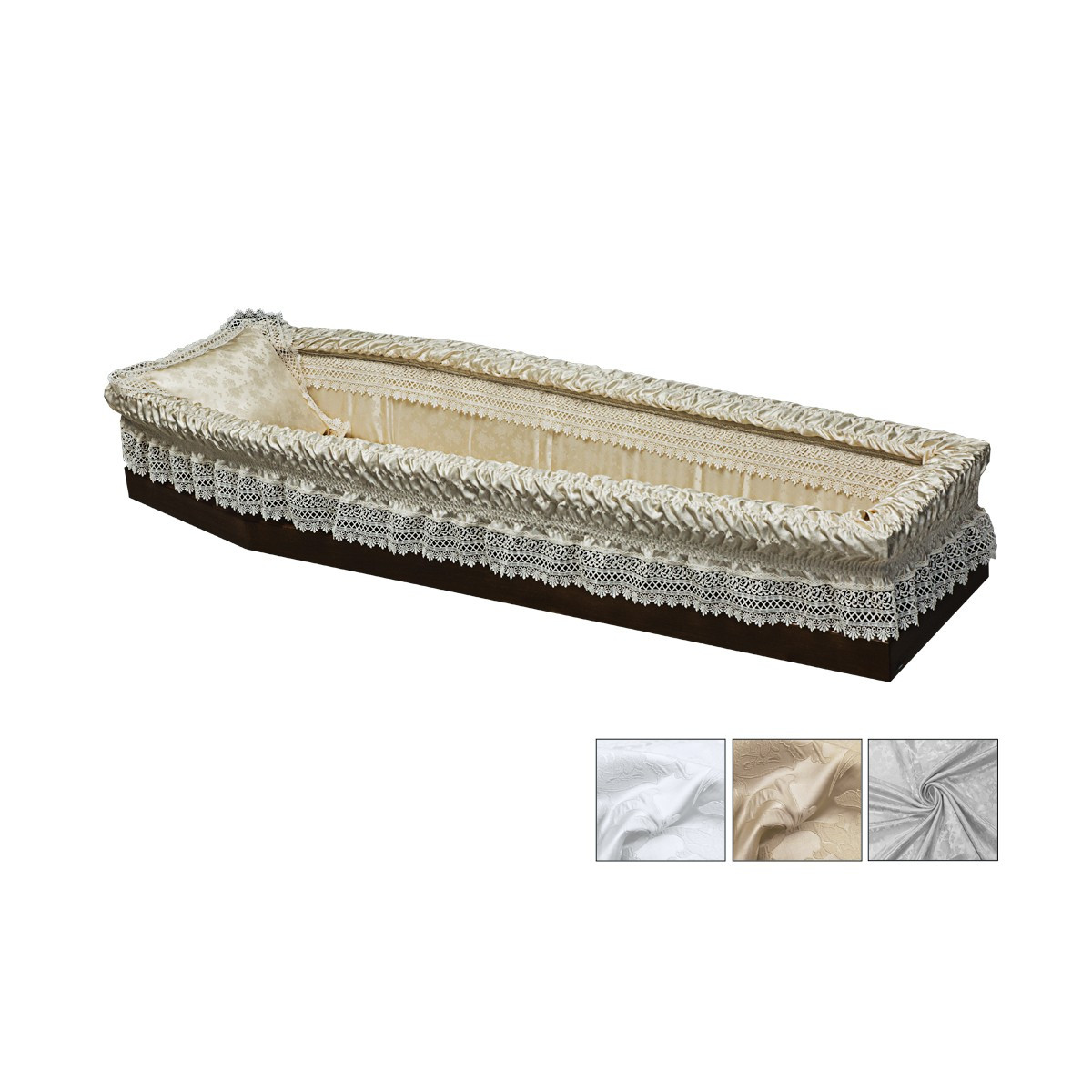 IMBOTTITURA RASO JACQUARD PIZZO MACRAME CARTONATA