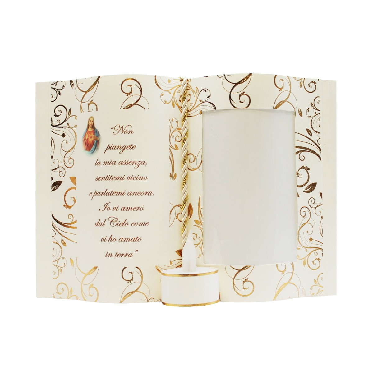 LIBRO SACRO PICCOLO CON LUMINO CRISTO ORO