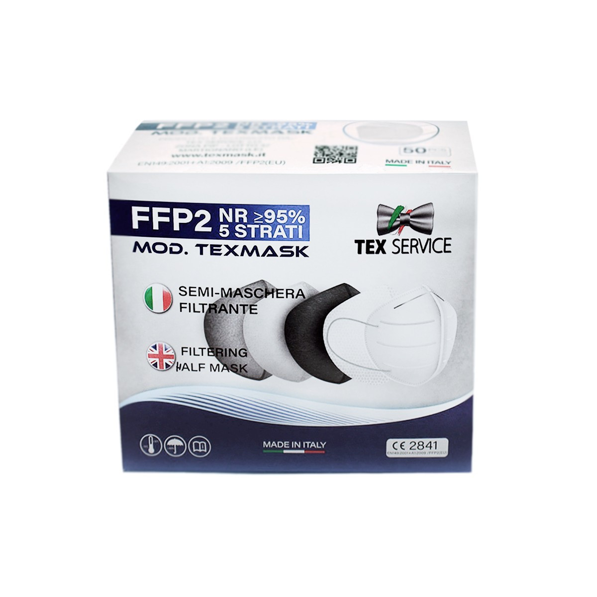 MASCHERINA FFP2 5 STRATI ROSSA CERTIFICATA CE e DPI Dispositivo protezione individuale EN149:2001+A1:2009