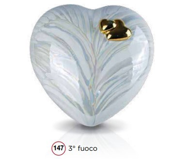 URNA CINERARIA CUORE IN CERAMICA ITALIANA 3°FUOCO CM H14X30X29 COLORE 147