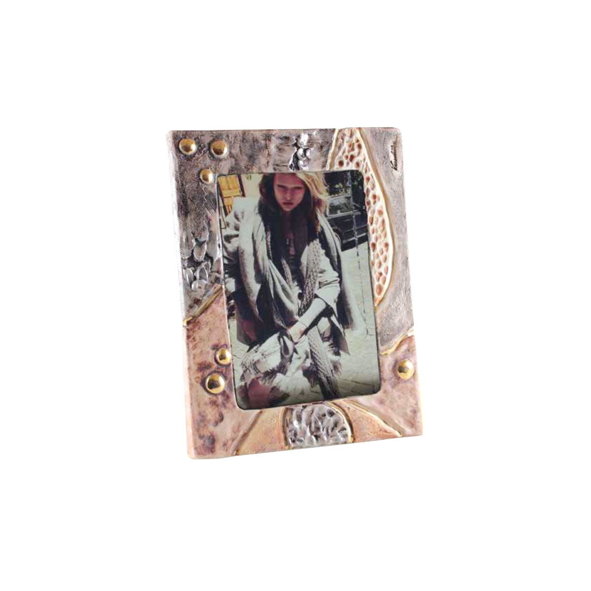 URNA CINERARIA PORTA FOTO IN CERAMICA ITALIANA 3° FUOCO CM H42X31X10 COLORE 2