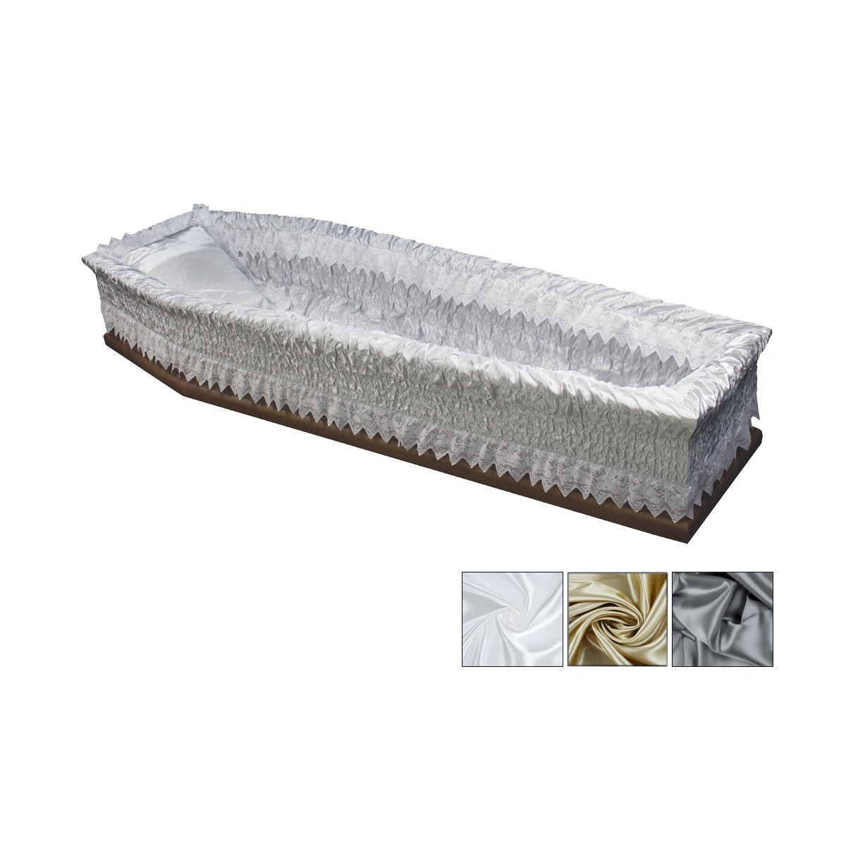 IMBOTTITURA AT-L401 CON 1 CUSCINO 38*46 FODERA ELASTICA 78*295 PIZZO A DUE CERCHI GRIGIA