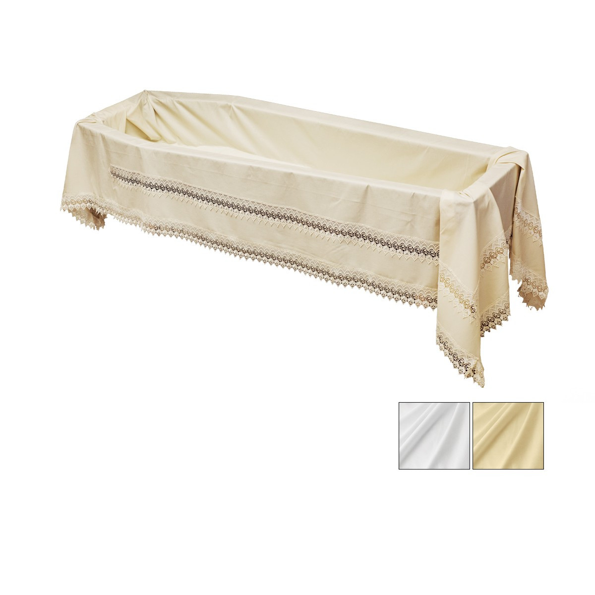 LENZUOLO COTONE CON TRAMEZZO MACRAME BIANCO