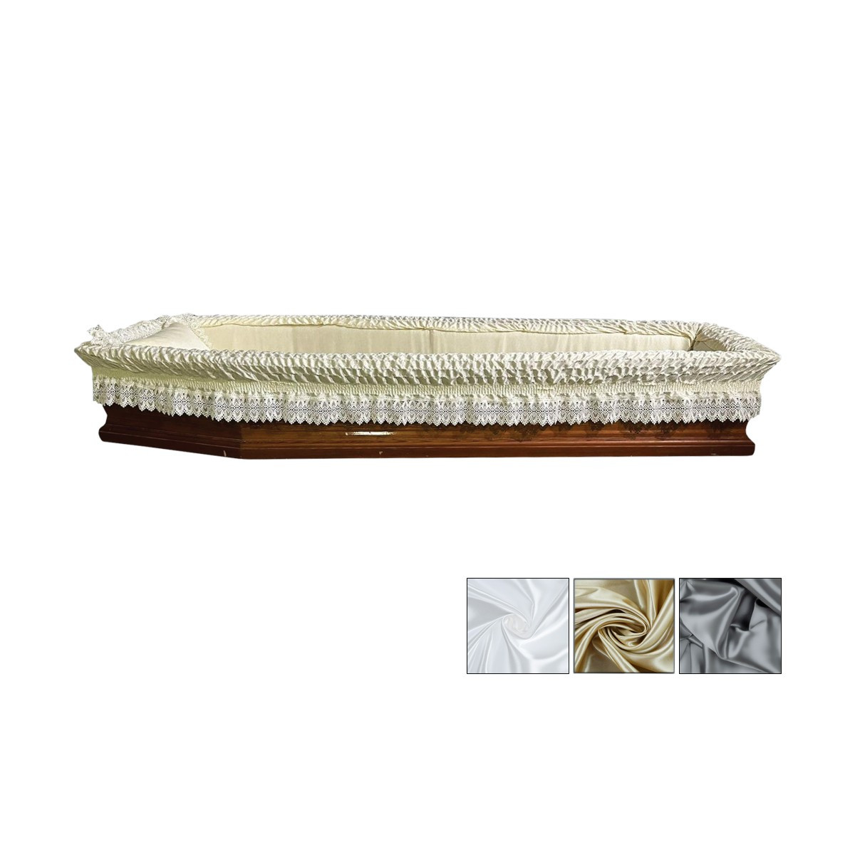 IMBOTTITURA CARTONATA IN TESSUTO E PIZZO MACRAME