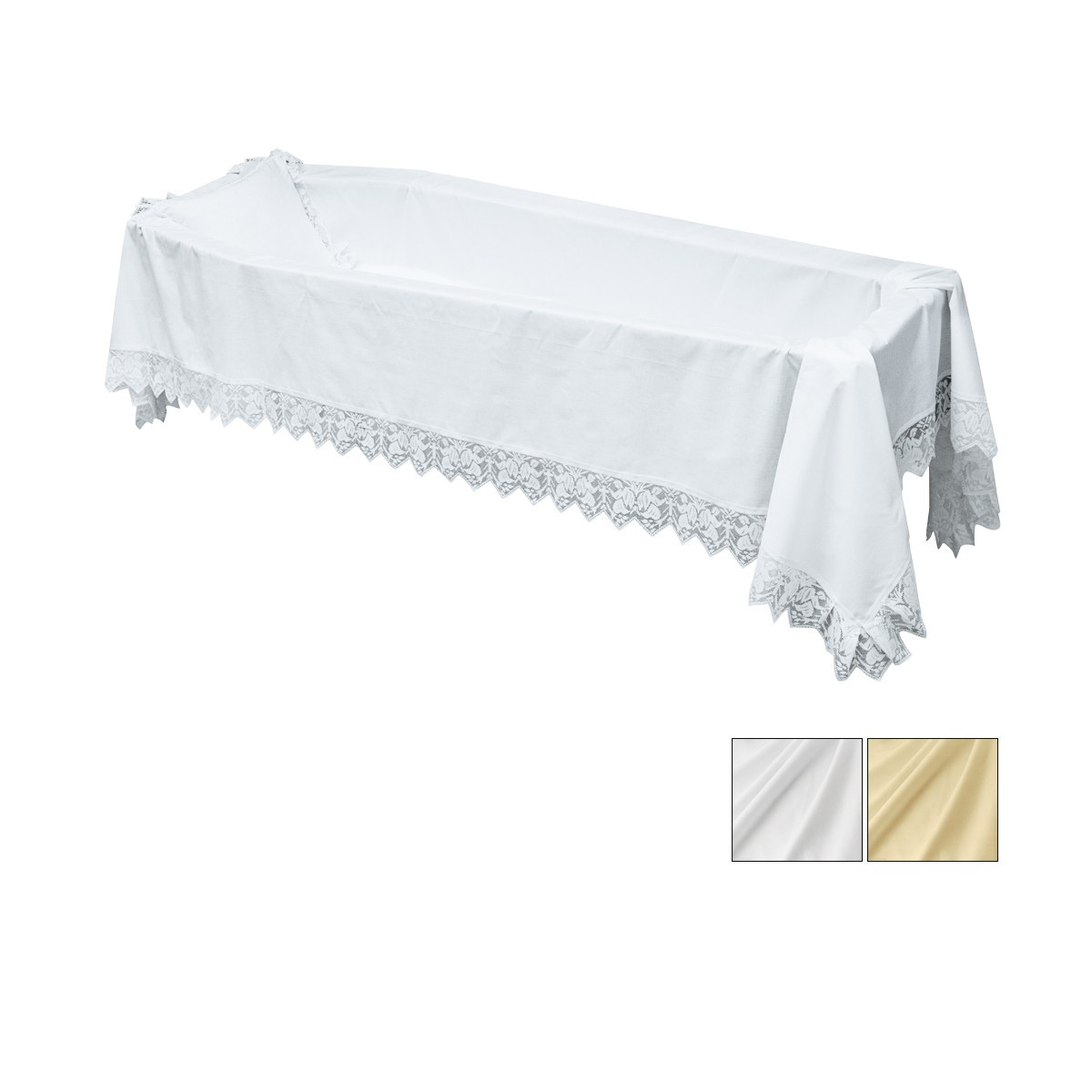 LENZUOLO COTONE PIZZO ANGELI CHAMPAGNE