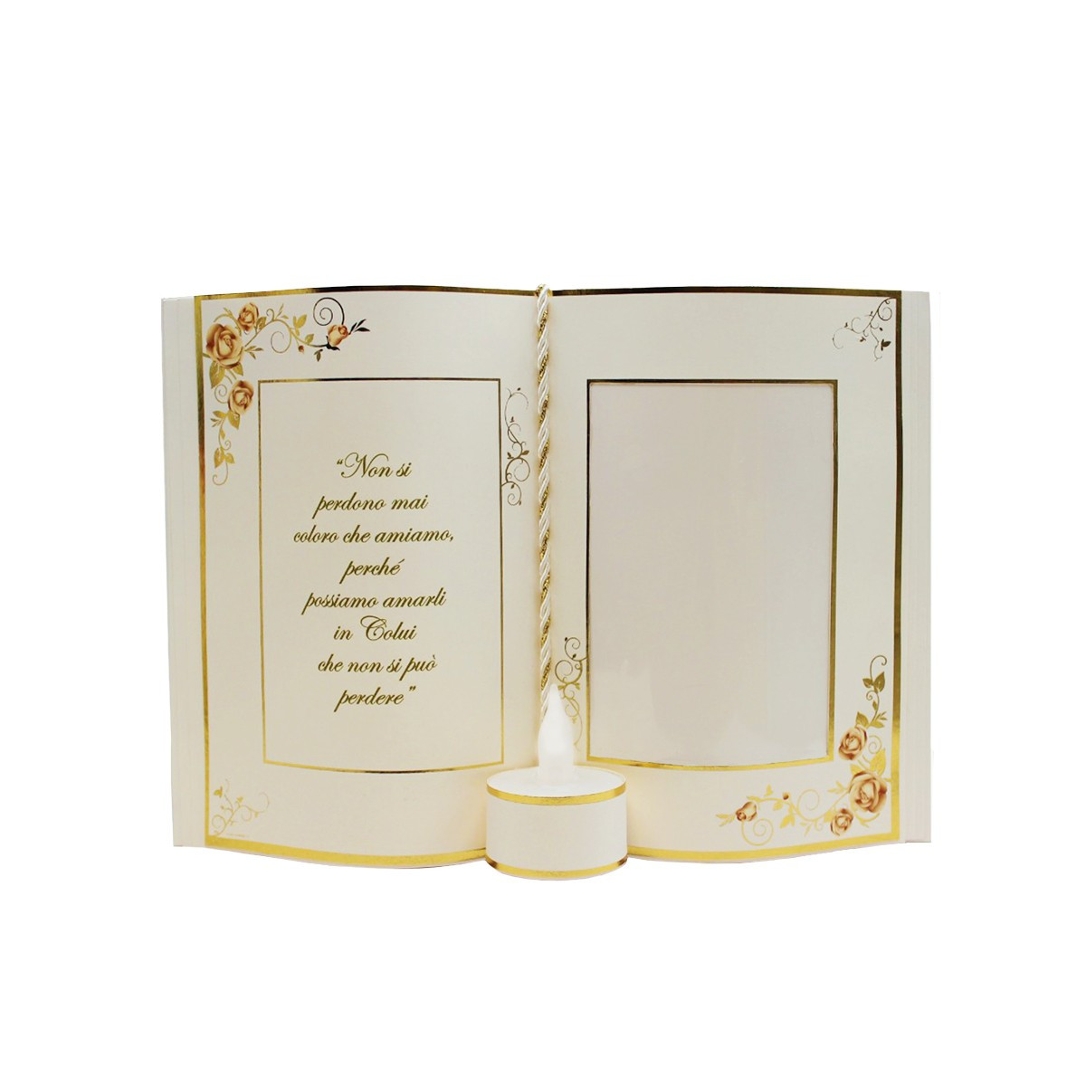 LIBRO SACRO PICCOLO CON LUMINO ROSA ORO