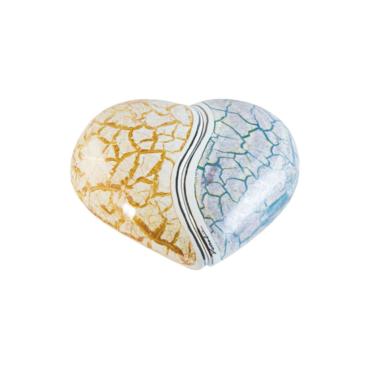 URNA CINERARIA CUORE IN CERAMICA ITALIANA 3°FUOCO CM H14X3X29 COLORE 70