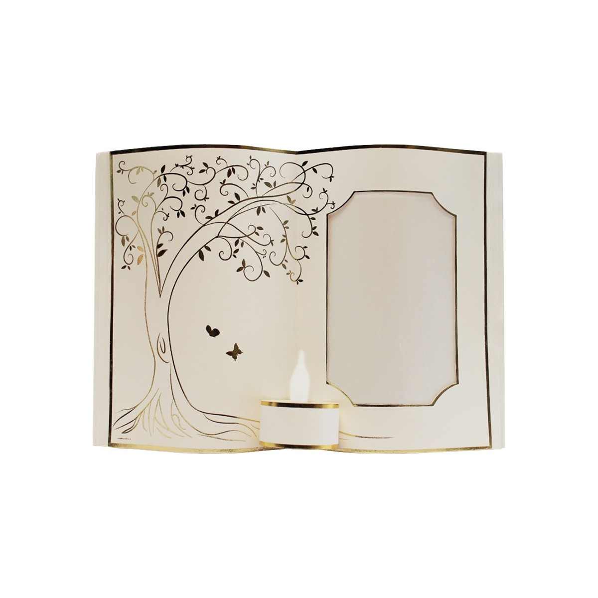 LIBRO SACRO PICCOLO C/LUMINO ALBERO DELLA VITA ORO