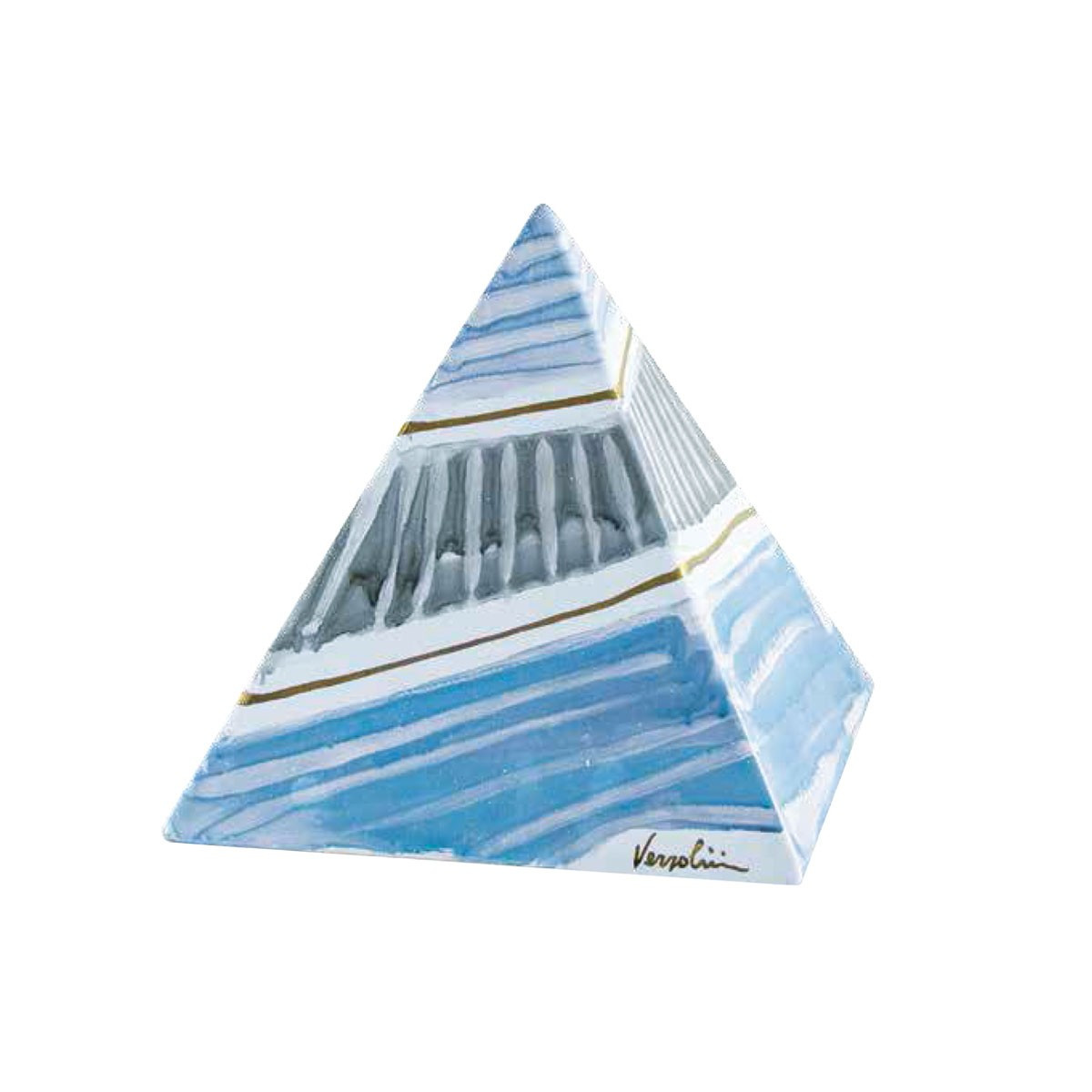 URNA CINERARIA PIRAMIDE IN CERAMICA ITALIANA 3° FUOCO CM H25X26X26 COLORE 47
