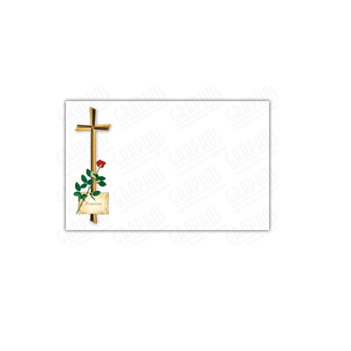 BIGLIETTINI RINGRAZIAMENTO ROSA CON CROCE