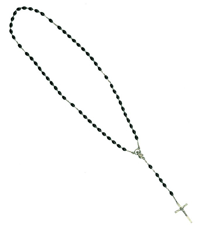 ROSARI IN PLASTICA TIPO LUSSO CROCE NERO